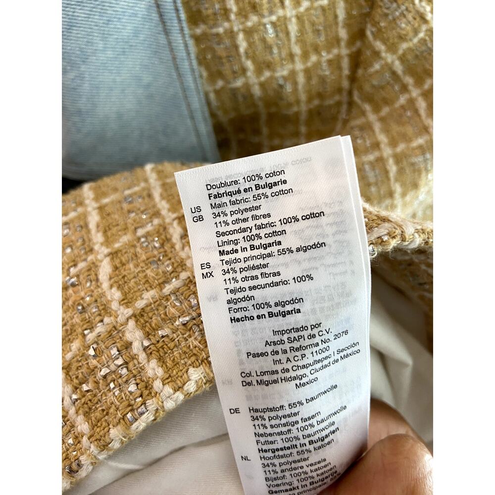 Sandro Beige and Blue Checkered Maxi Dress - Picture 5 of 7